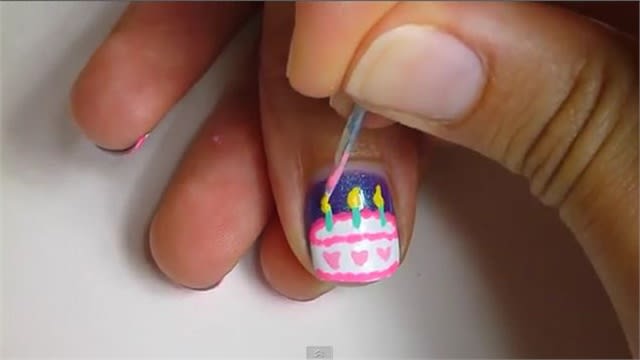 Birthday Cake Nail Art by PixiePolish