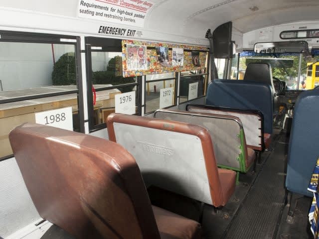 Innovative display shows 60 years of school bus seats