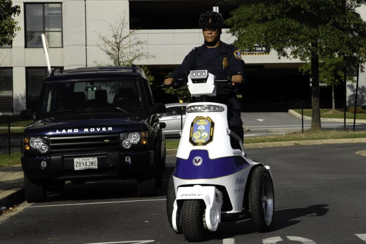 D.C. Metro police patrol garages with 3-wheeled vehicles