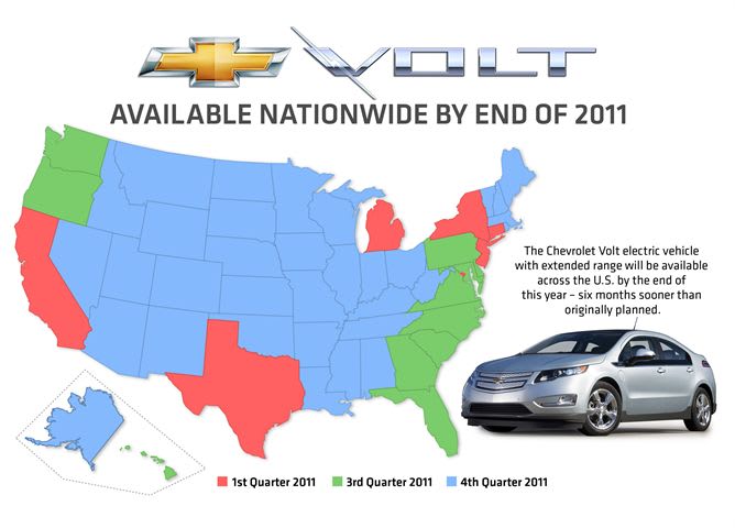 Chevrolet Volt Available Across U.S. by End of 2011