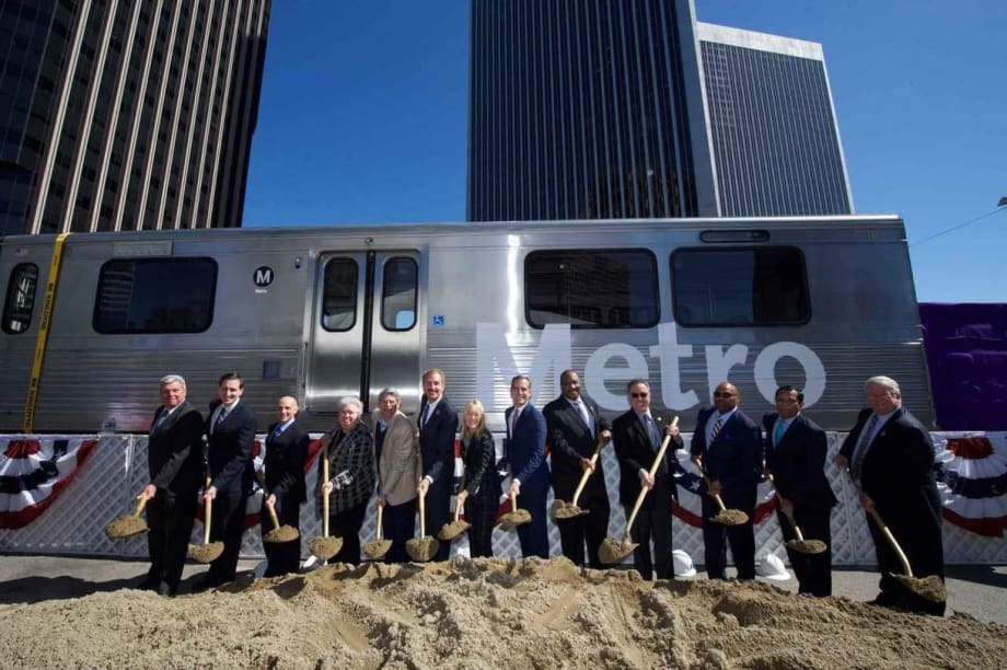 L.A. Metro breaks ground on section 2 of Purple Line light rail extension 