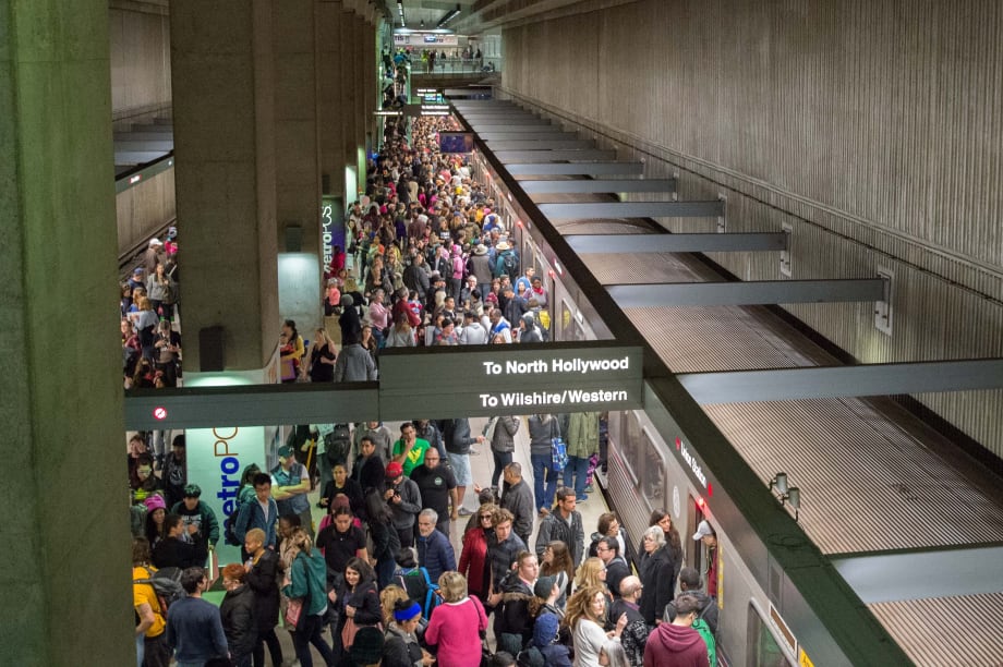 Thousands take Metro to 'Women’s March' in Downtown L.A.