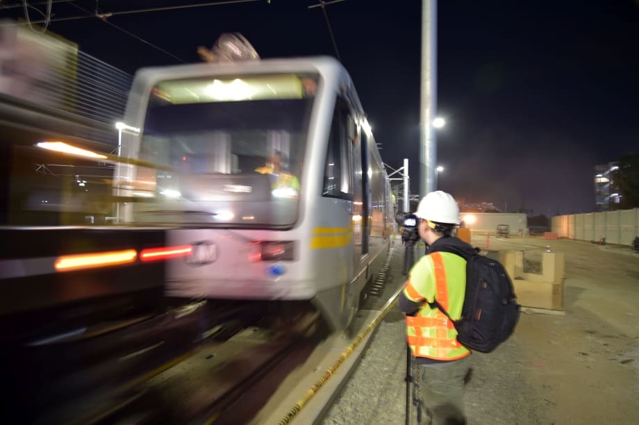 First L.A. Metro cars arrive at new train yard for Crenshaw/LAX project
