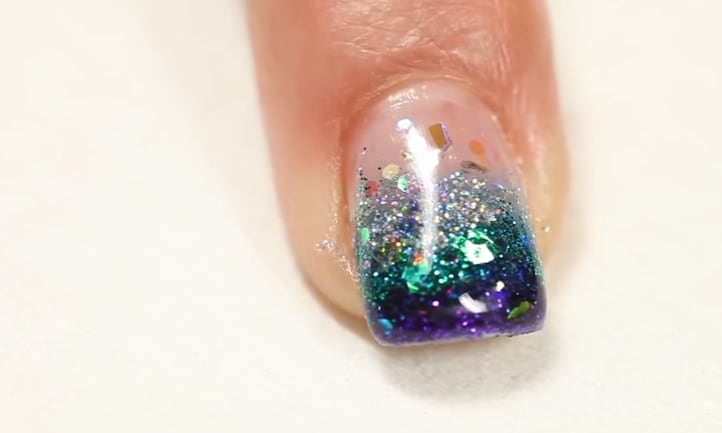 Gel Glitter Fade Application