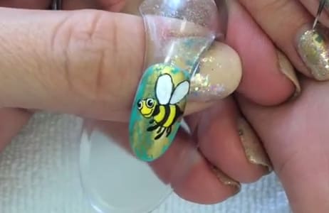 Cartoon Bee Nail Art Using Wildflowers Art Paints