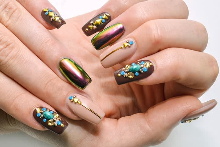 Chrome Bling Nails: How to Design with Rhinestones