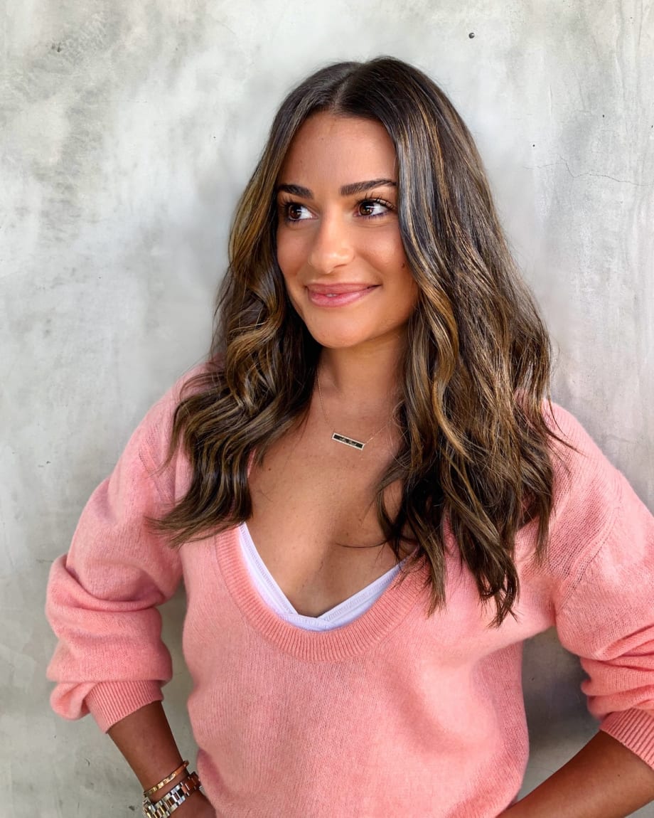 Lea Michele's Gorgeous Sunlight Brunette Hair Color by Nikki Lee