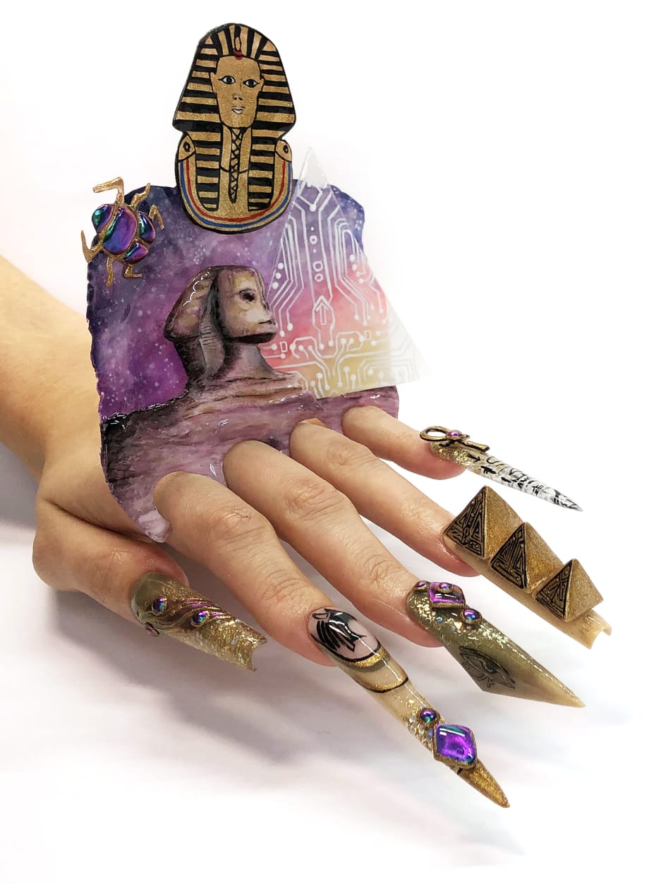 NTNA S. 6 Challenge 5: Pyramid and Sphinx Nail Art (Lorna)