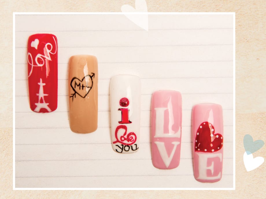 Love Letters: Monogram Nail Art for Valentine's Day