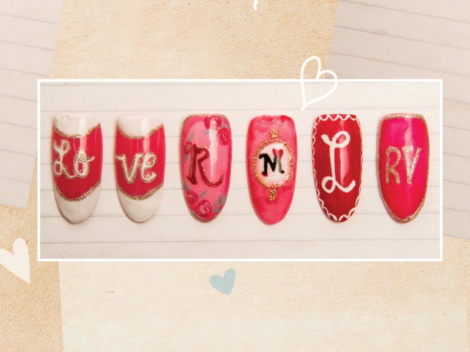 Love Letters: Monogram Nail Art for Valentine's Day