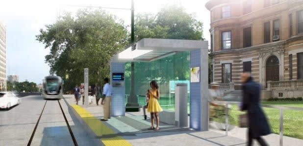 M-1 RAIL unveils streetcar station design concept