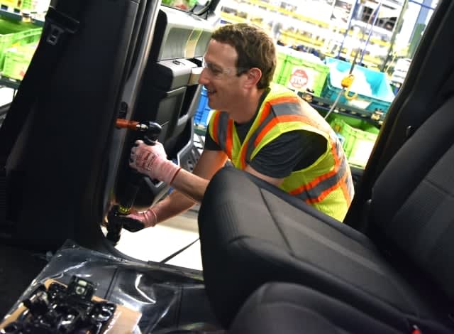 Facebook's Zuckerberg Checks Out Dearborn Truck Plant