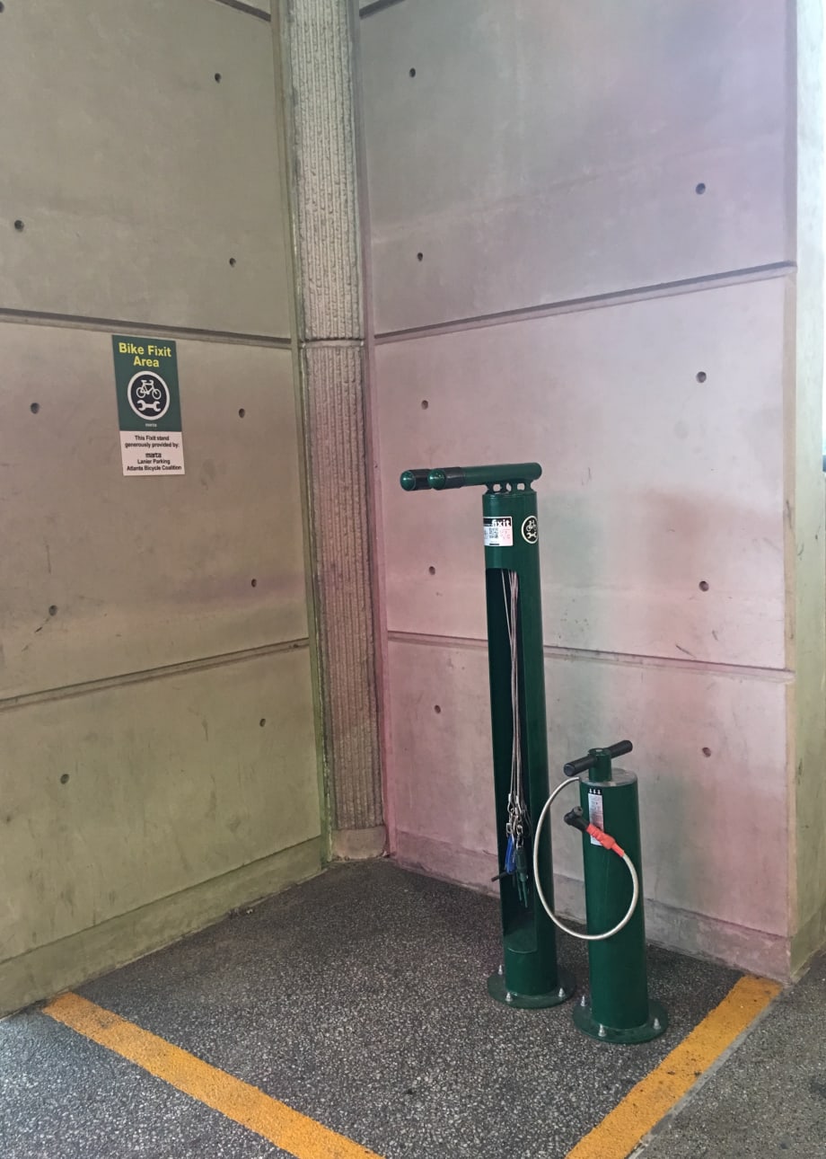 MARTA adds bicycle repair kiosks, racks at stations