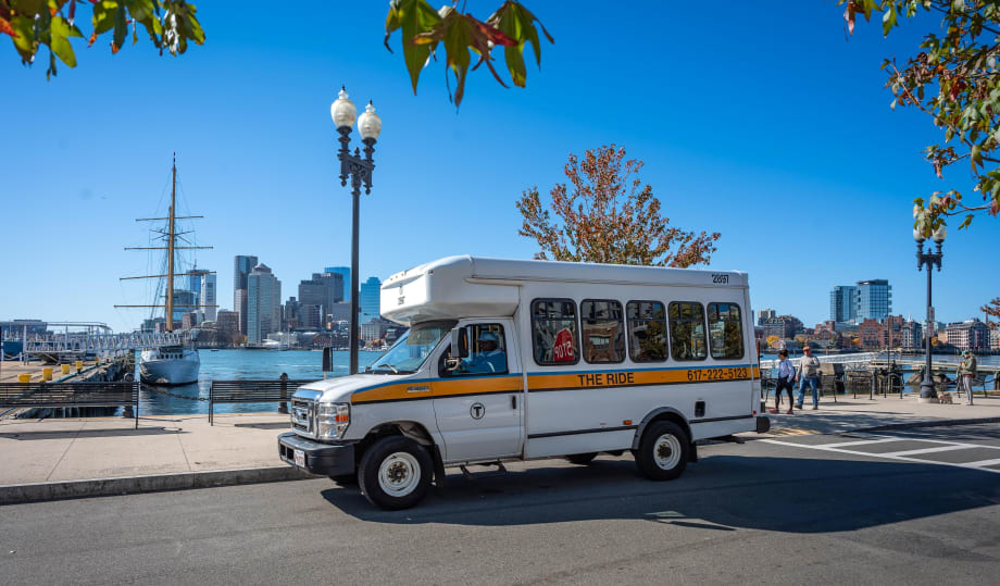 An MBTA paratransit vehicle.