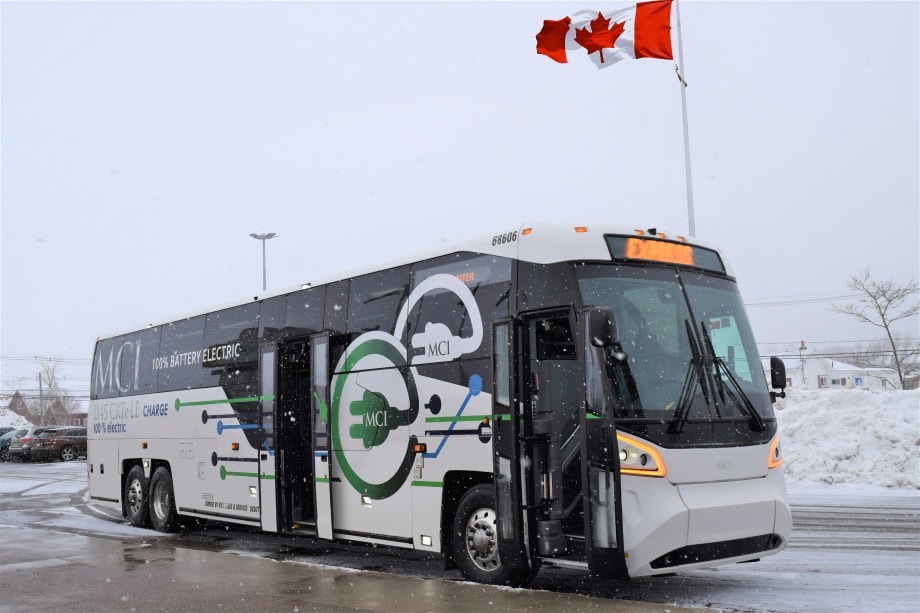 Coach Atlantic Maritime Bus first to test all-electric MCI coach in Canada