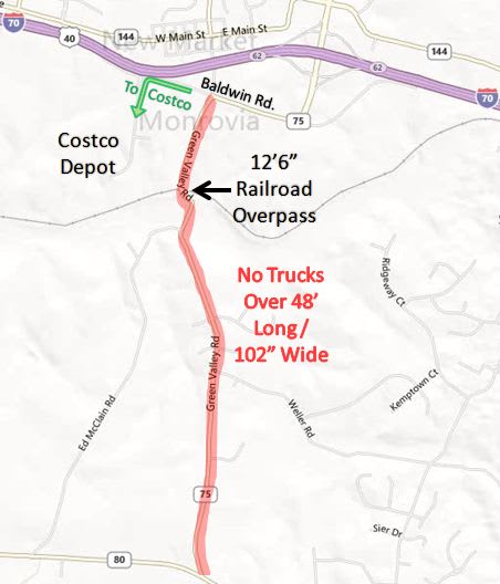 Maryland Implements New Truck Restriction Along Part of State Route 75