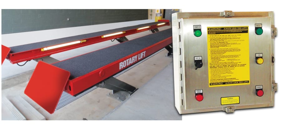 Wash bay parallelogram lift