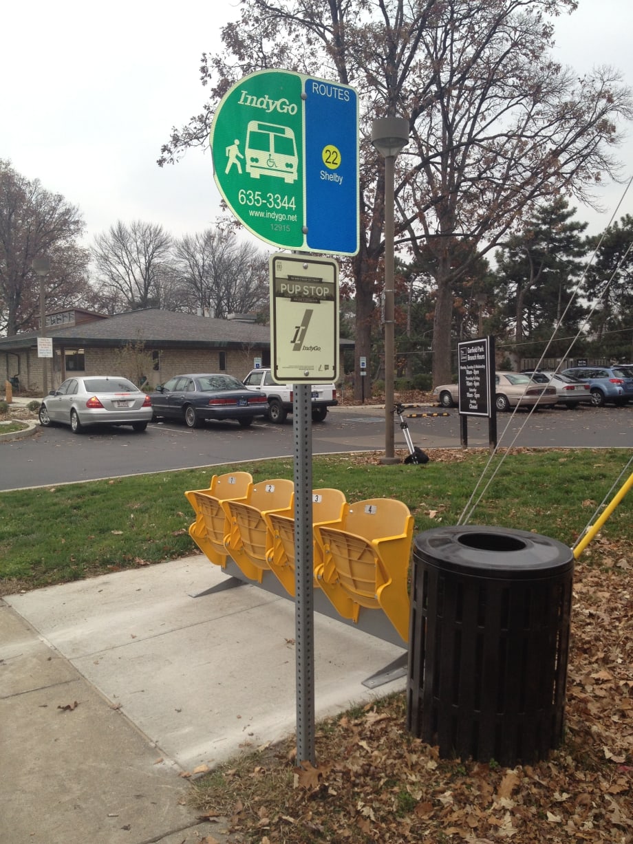 IndyGo recycles stadium seats for bus stops