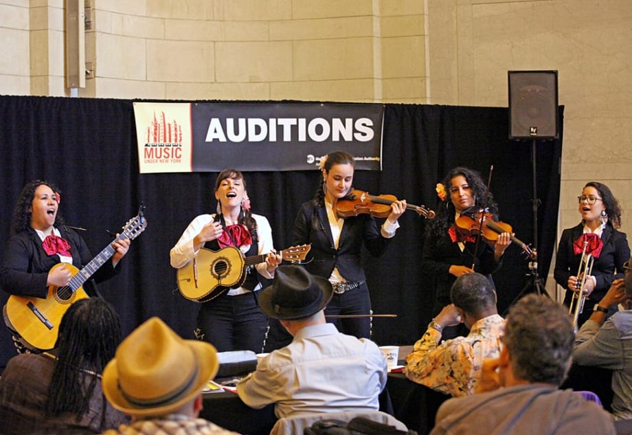 Performers compete for chance to entertain N.Y. passengers