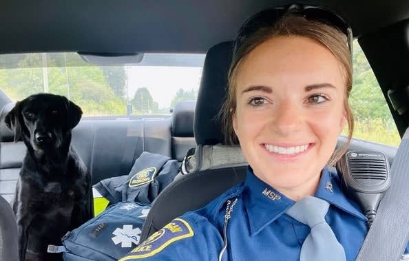 MI Trooper Adopts Dog She Rescued