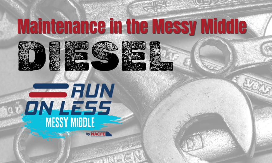 Illustration messy middle maintenance diesel with wrenches in background