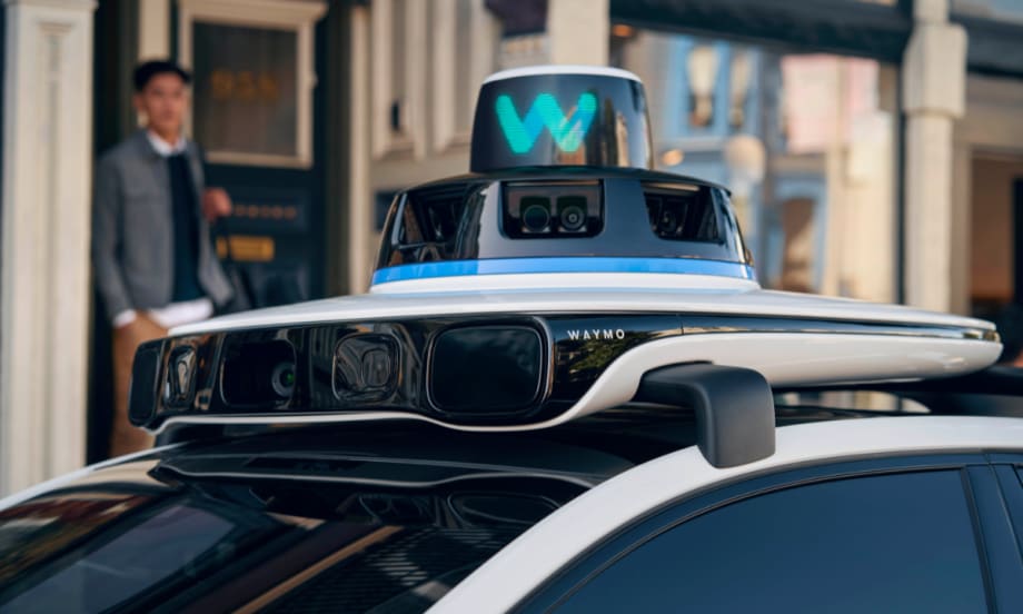 The 5th-generation Waymo Driver on the all-electric Jaguar I-PACE.