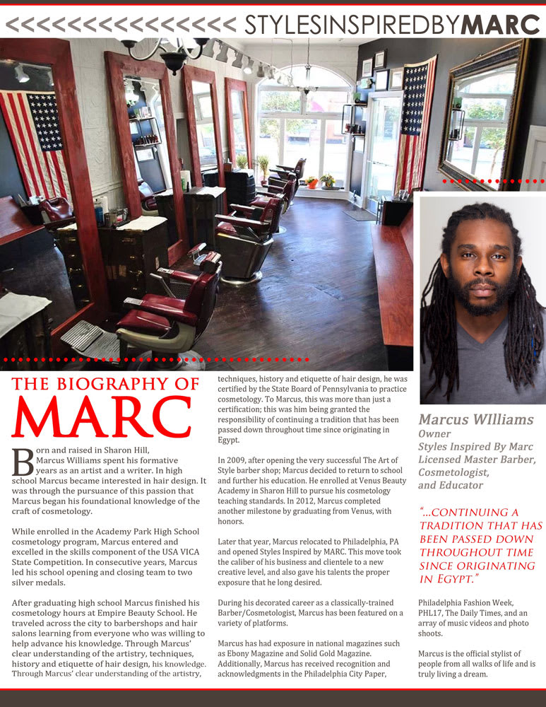 Styles Inspired by MARC - An American Barber Shop