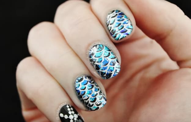 Aqua Mermaid Nails