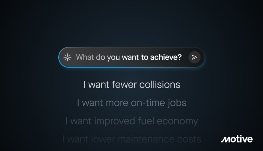 Computer screen showing examples of what fleets could ask Motive AI Agents to do