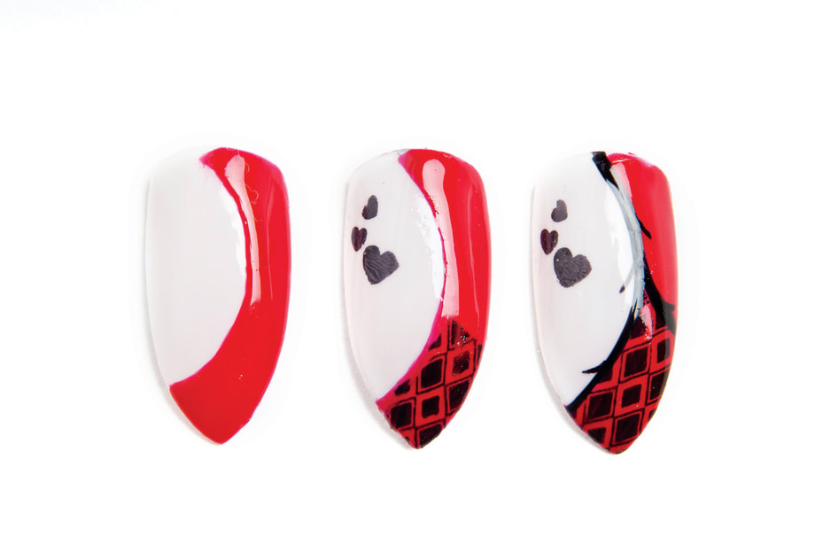 Harley Quinn-inspired Villain Nails