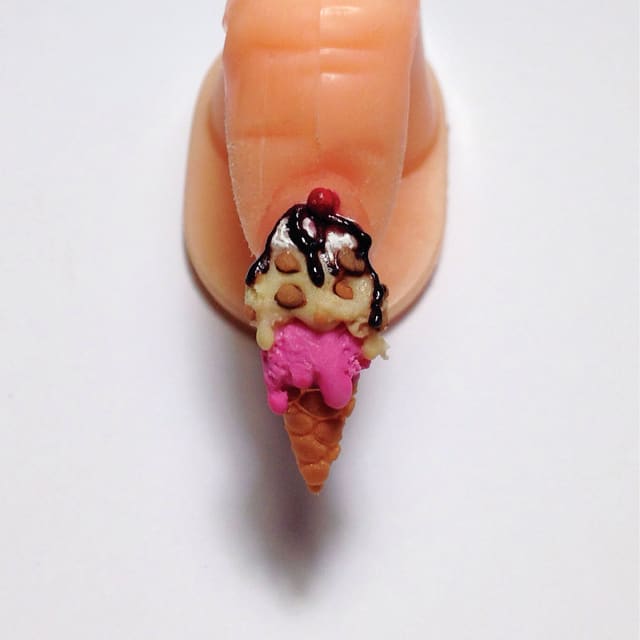 How-to: 3-D Ice Cream Nail Art