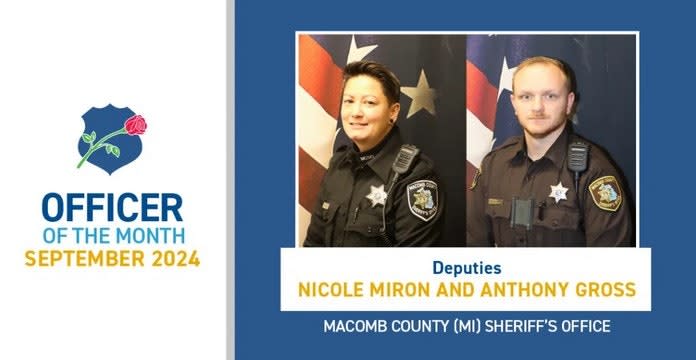 Michigan Deputies Named National Law Enforcement Officers Memorial Fund September 2024 Officers of the Month