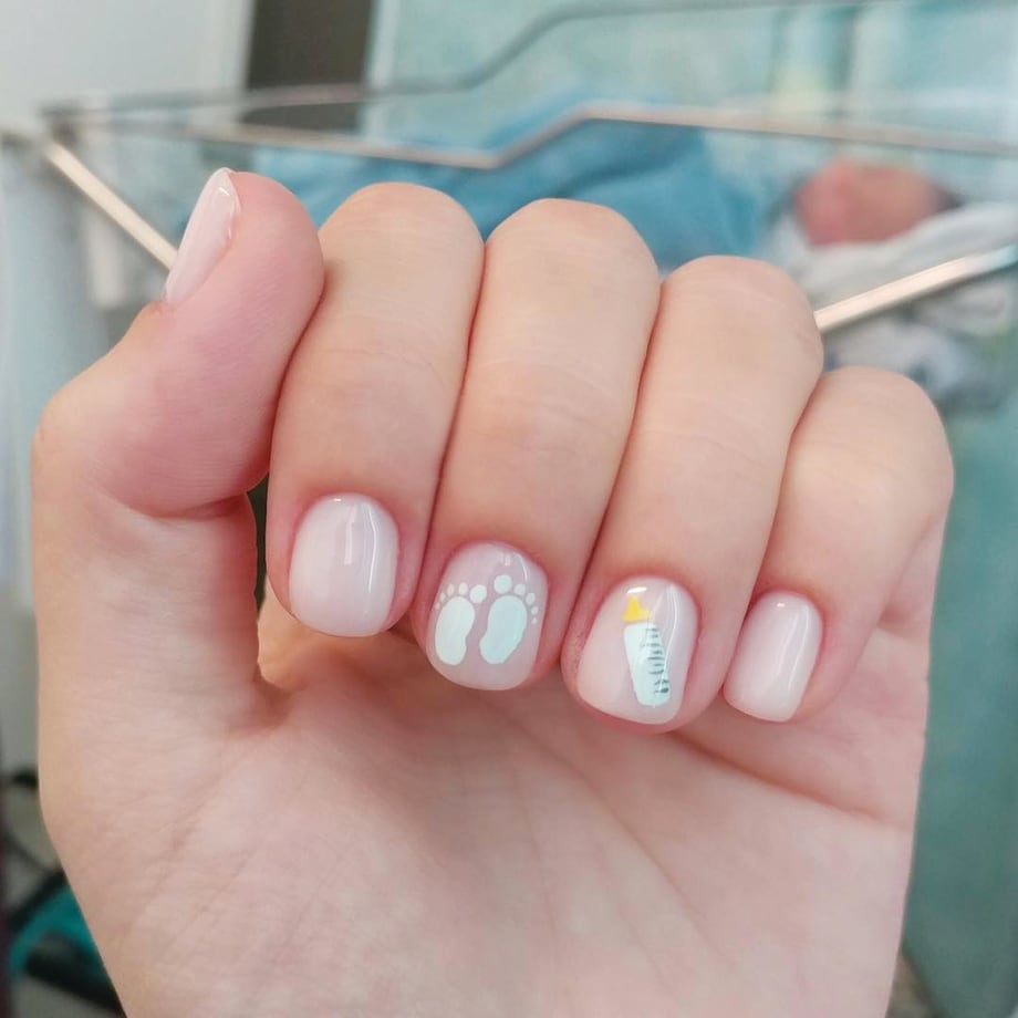 Gender Reveal Nail Art