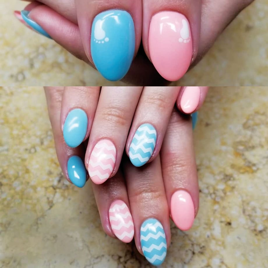 Gender Reveal Nail Art