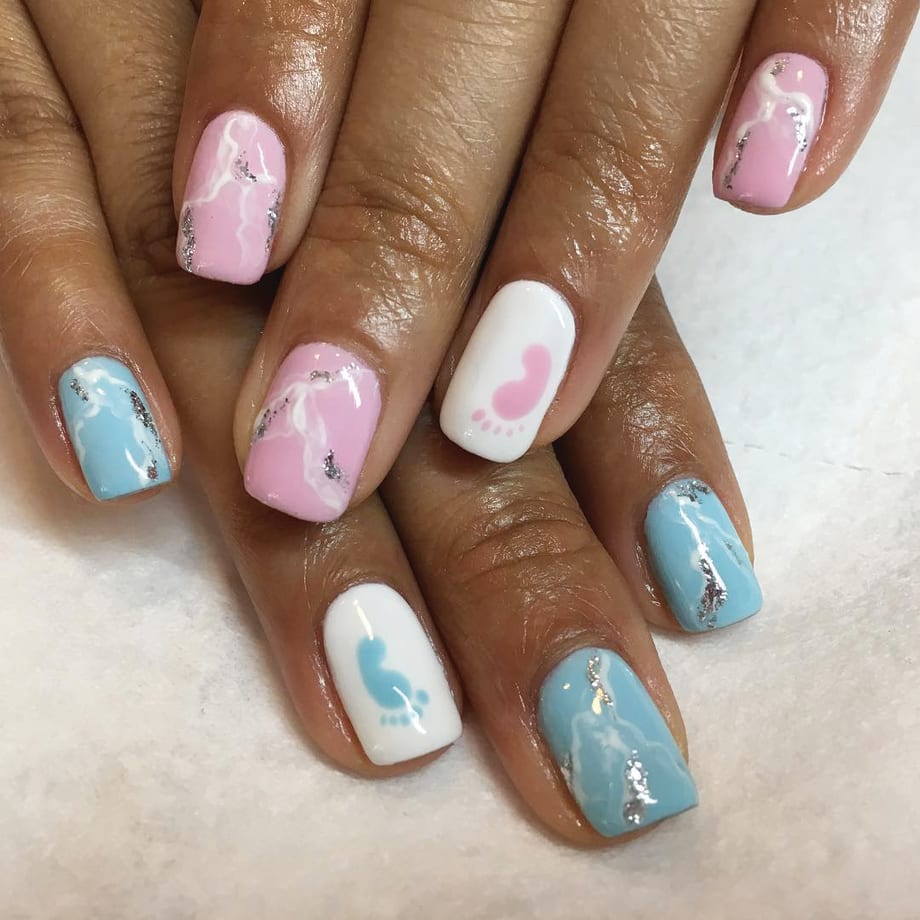 Gender Reveal Nail Art