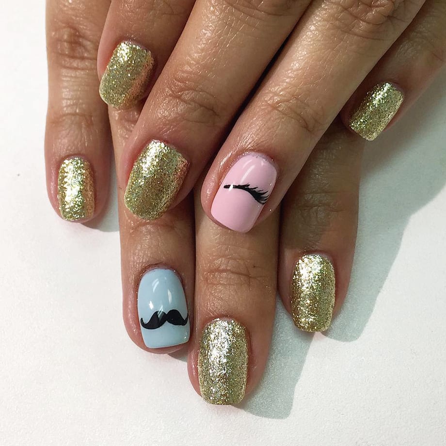Gender Reveal Nail Art