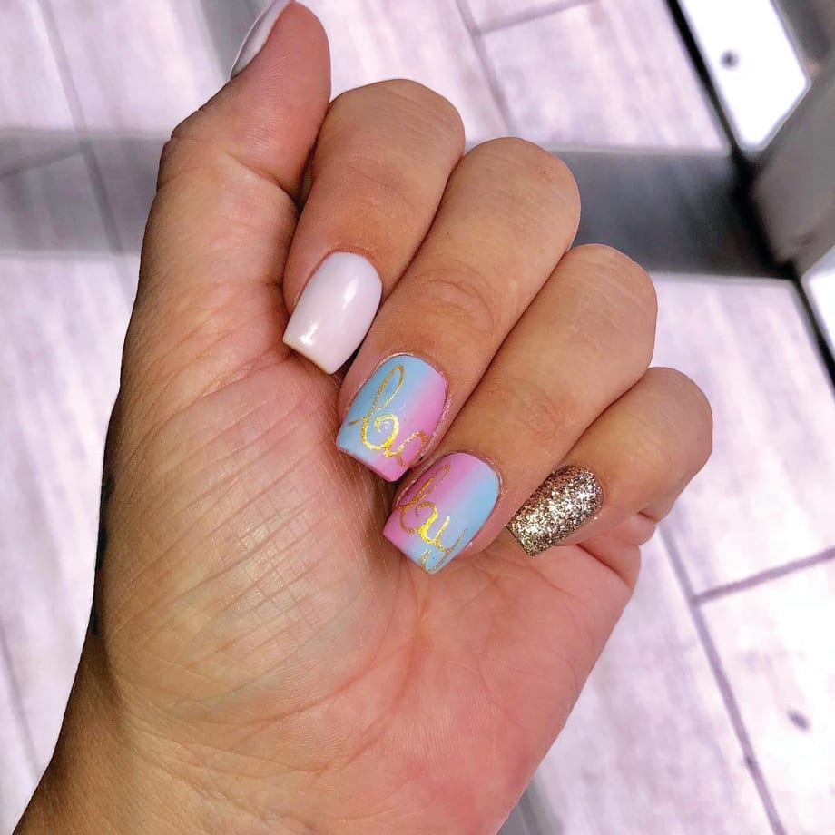 Gender Reveal Nail Art