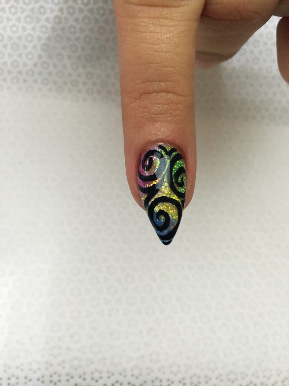 How-To: Iridescent Stiletto Swirl