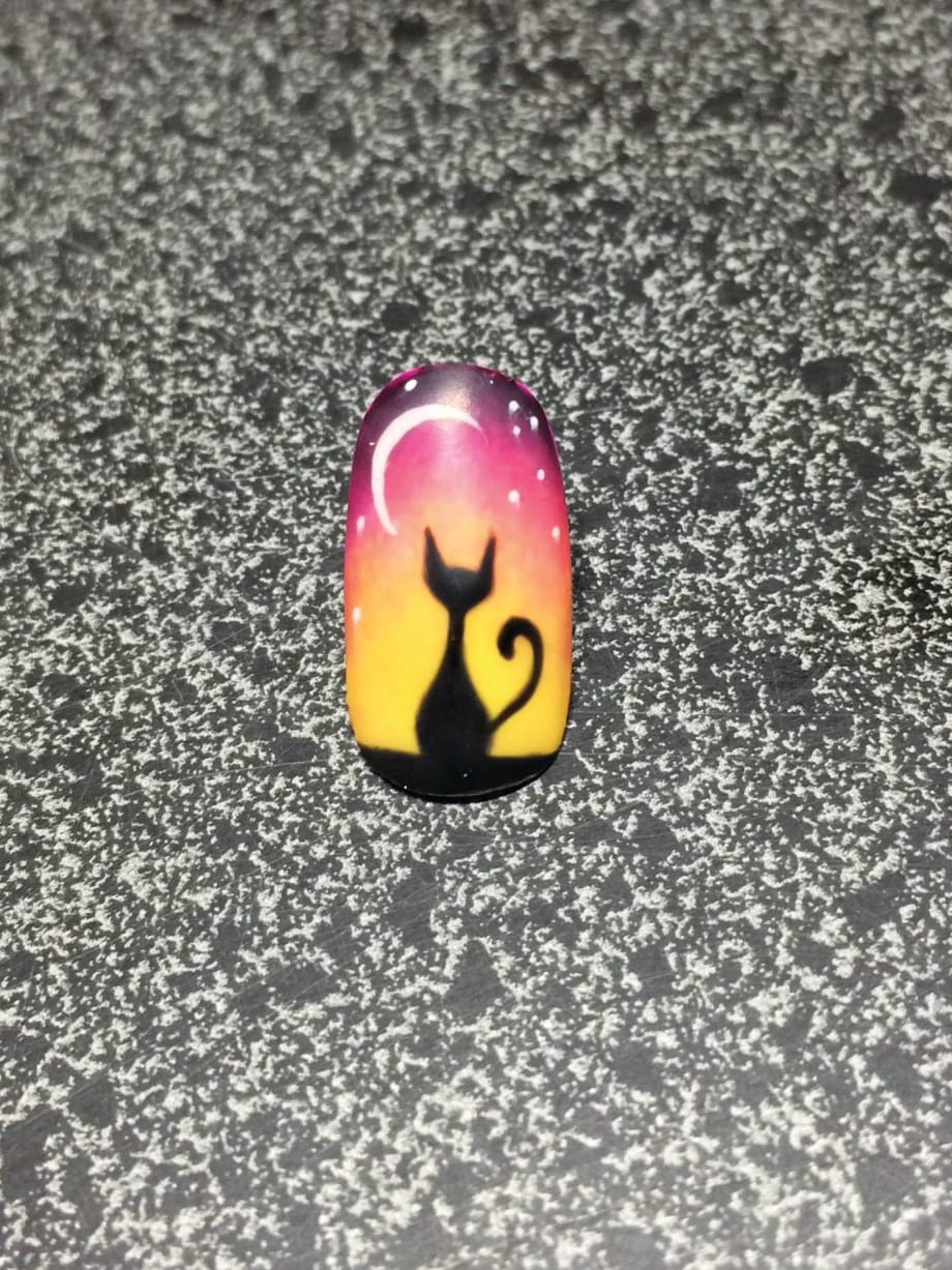 Halloween Nail Art: Black Cat Tutorial