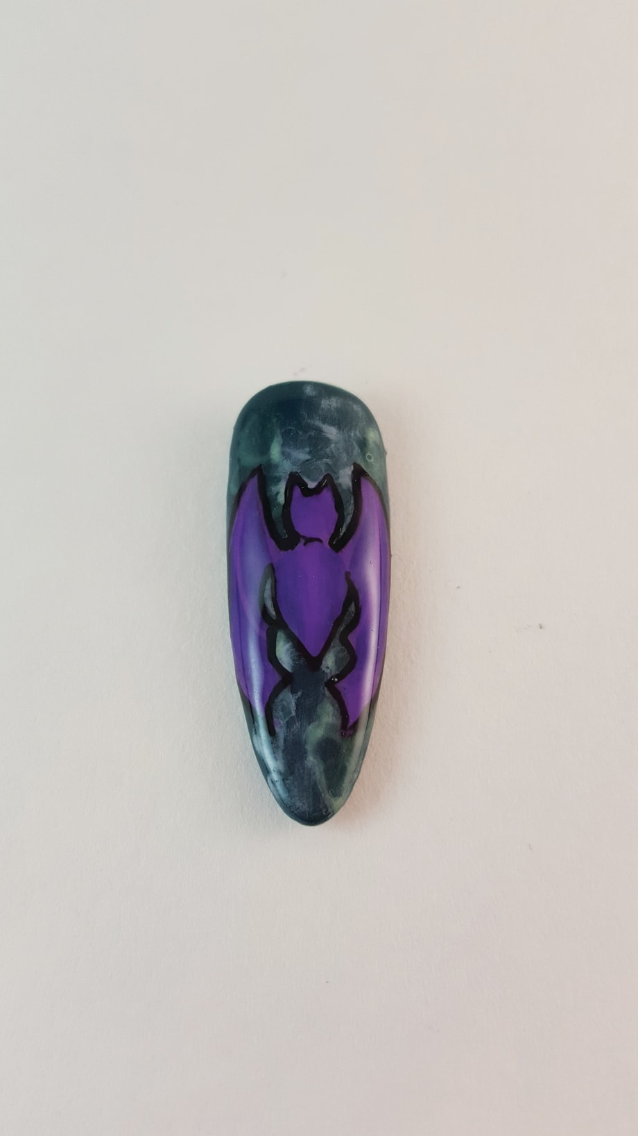 Bat-Inspired Halloween Nail Art