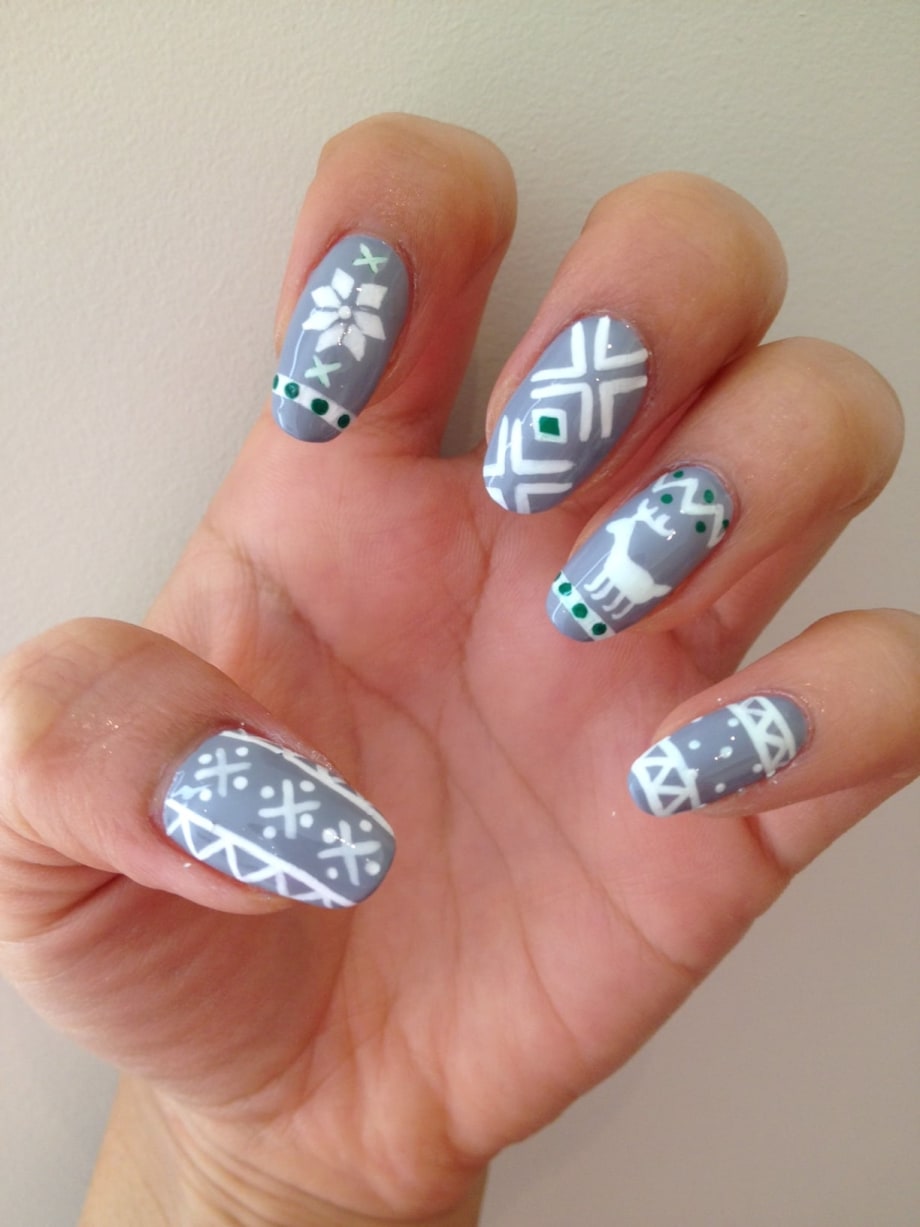 Ugly Sweater Party Nail Art