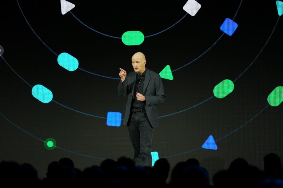 Geotab's Neil Cawse on stage during keynote at Geotab Connect 2026