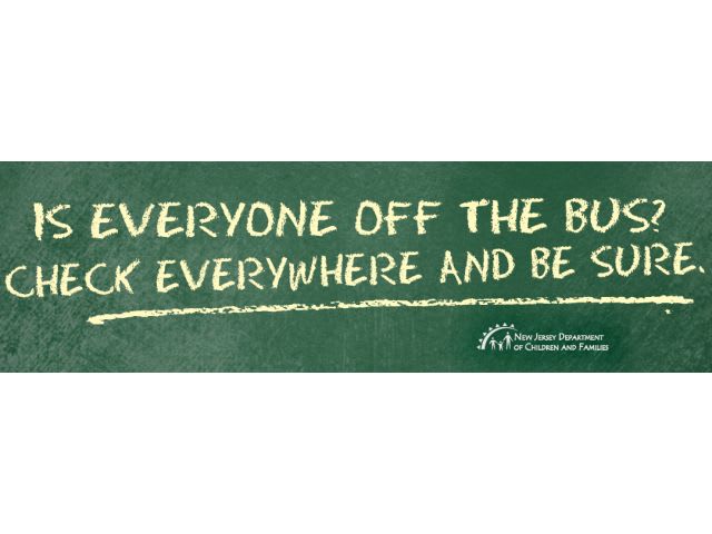 Sticker reminds New Jersey school bus drivers to check for sleepers