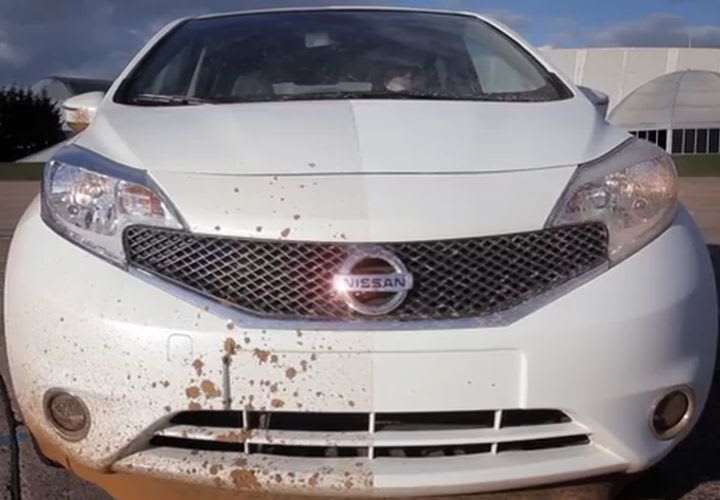 Watch as Nissan Tests Dirt-Repelling Paint