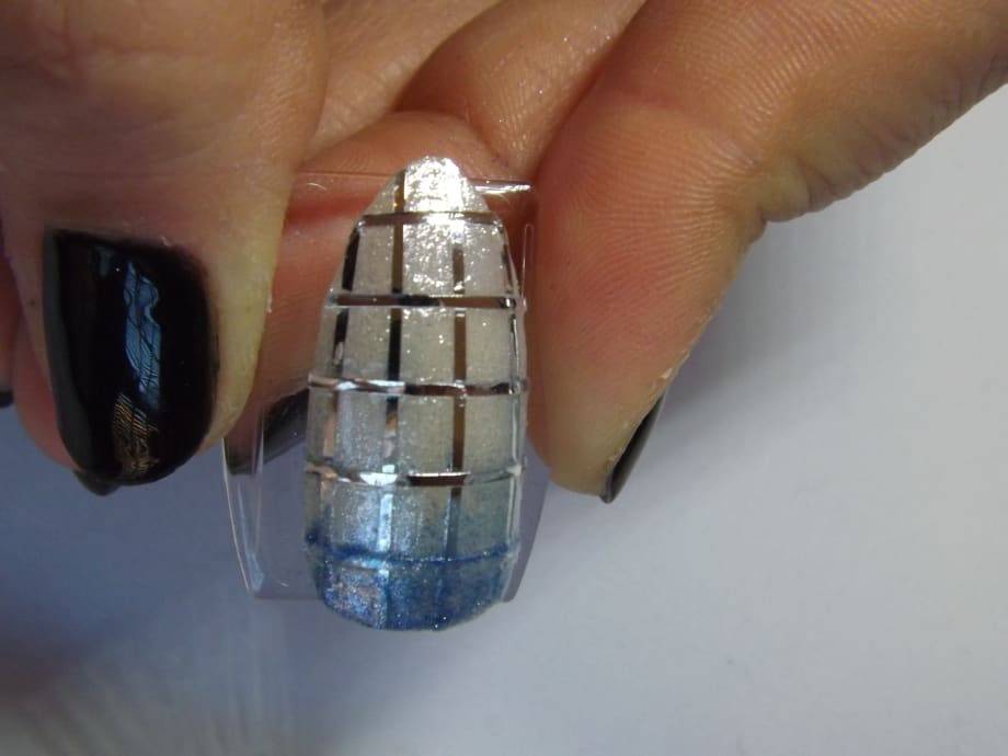 Something Blue & Geometric Nail Art