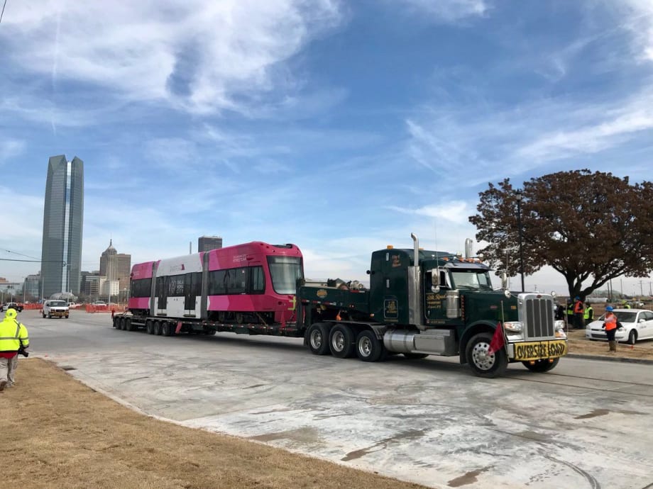 First Oklahoma City Streetcar delivered