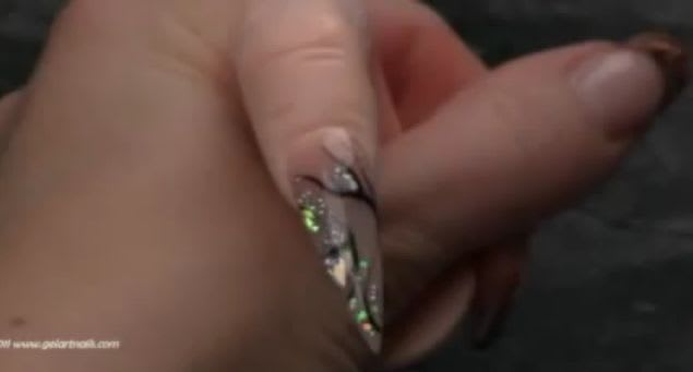 Metallic Garden Gel Nail Art by GelArtNails.com