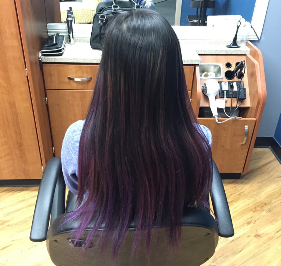 HOW-TO: Purple & Wild Orchid Highlights on a Disconnected A-Line Haircut