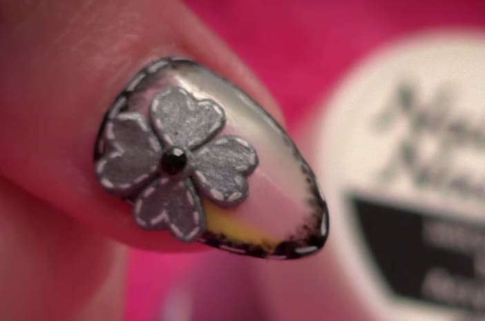 Ombre Fade with Stitching and Flat 3-D Flower
