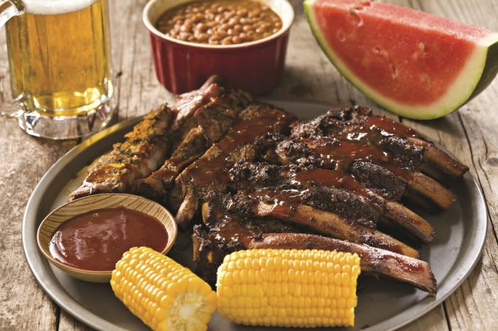 BBQ Platter and a Bud Light
